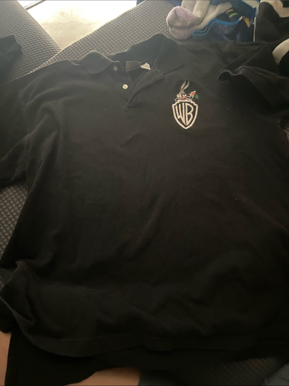 Warner Bros. Black Polo with WB Shield and Character Patch